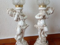 Paire de grandes lampes style baroque